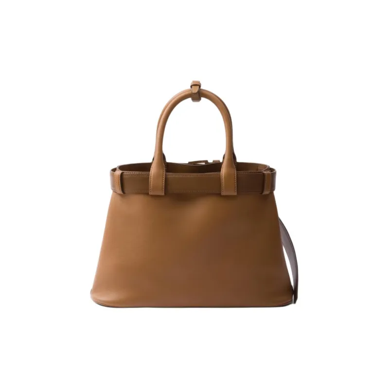PRADA Leather Shoulder Bag, Crossbody Bag, Handbag Medium Size Women's Caramel-2