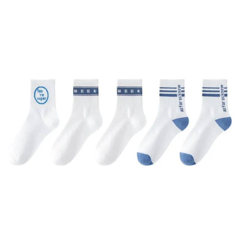 MIIOW Mid Calf Socks Women's 5 Pack-5