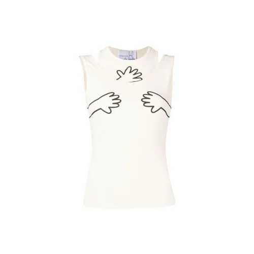 NATASHA ZINKO Graphic-print Cut-out Tank