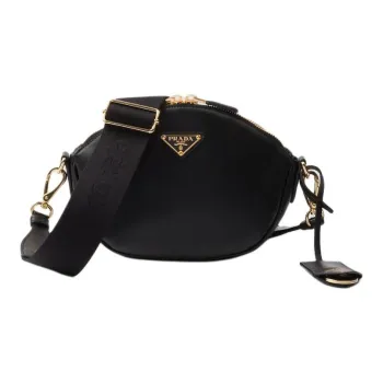 PRADA Leather Crossbody Bag, Shoulder Bag Women's Black