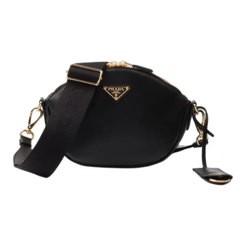 PRADA Leather Crossbody Bag, Shoulder Bag Women's Black-0