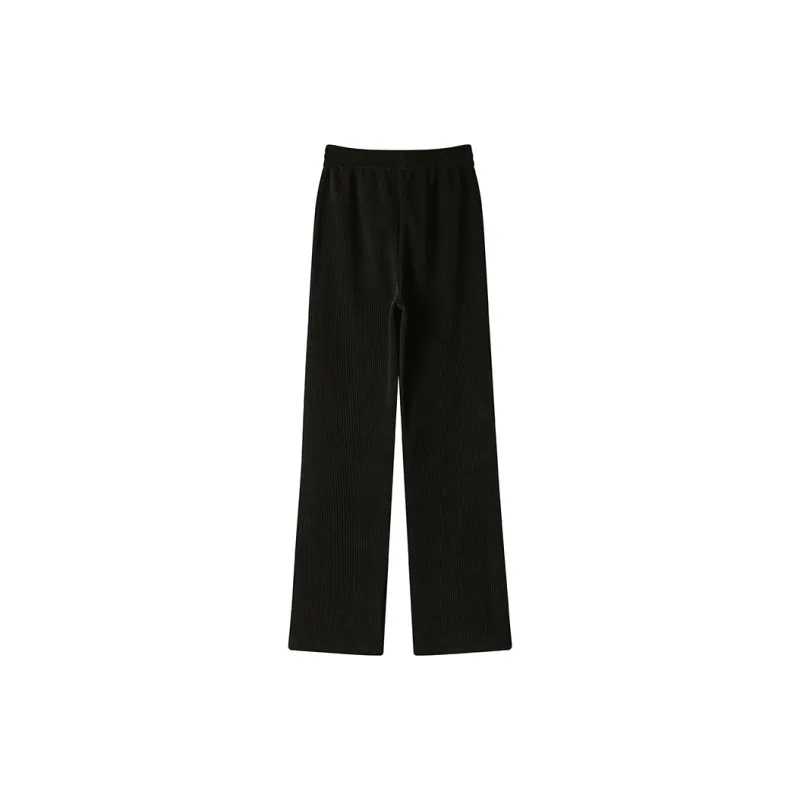 0571 Family High Rise Straight Fit Wide Leg Casual Pants Women's Black-1