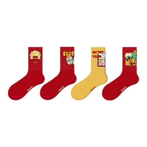 Youle Box Mid-Calf Socks Unisex 4 Pack