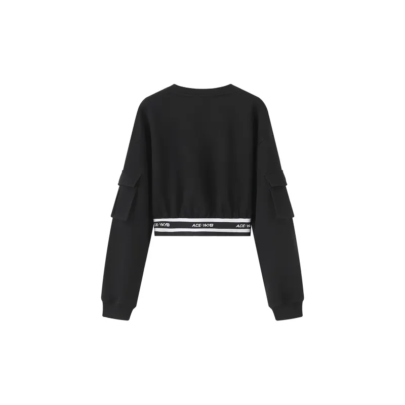 YK&YB Crop Tops Women's Black-1