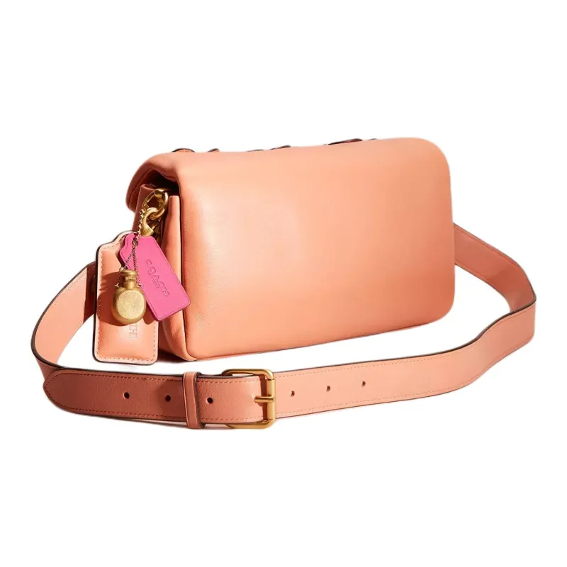 COACH Tabby Nappa Leather With Smooth Leather Accents Portable Crossbody Bag Shoulder Bag Women's Light Coral-1
