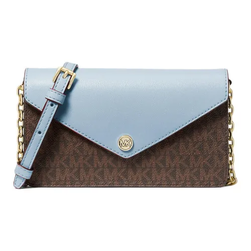 MICHAEL KORS Canvas Envelope Bag Shoulder Bag Crossbody Bag Small Size Women's Light Blue