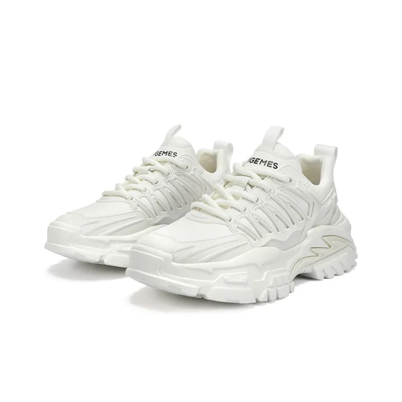 BOIGEMES Low Top Chunky Sneakers Men's White-2