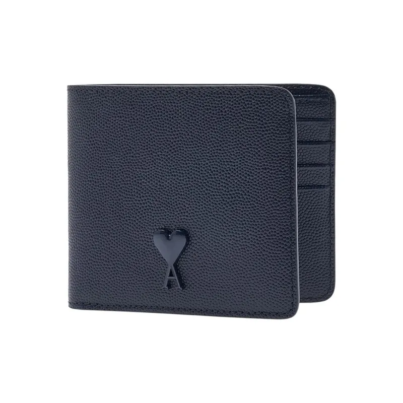 AMIPARIS De Coeur Calfskin Wallet Men's Marine Blue-0
