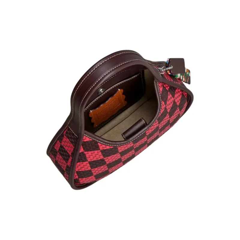 COACH Ergo Recycled Leather Handbag Shoulder Bag Medium Size Women's Ox Blood Color-3