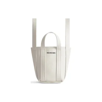 Balenciaga Grained Calfskin Tote Bag Shopping Bag Handbag Mini Women's White