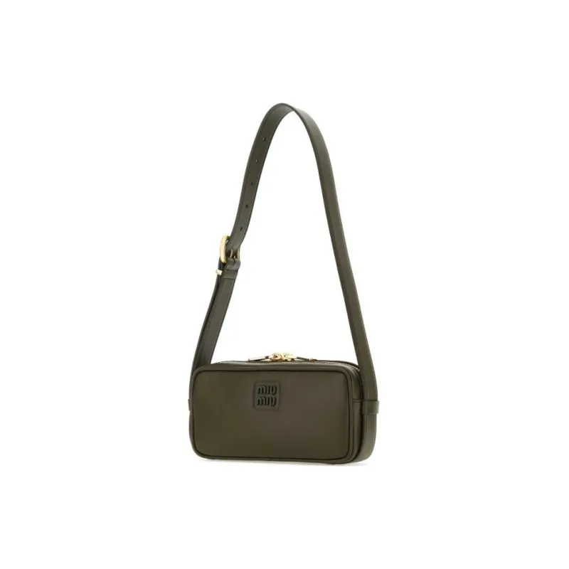 MIU MIU Nappa Leather Crossbody Bag Shoulder Bag Women's Green-1