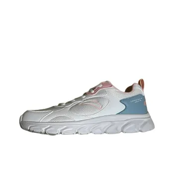 Anta Cushioning, Slip Resistant, And Abrasion Resistant Low Top Running Shoes Women's White Pink Cyan