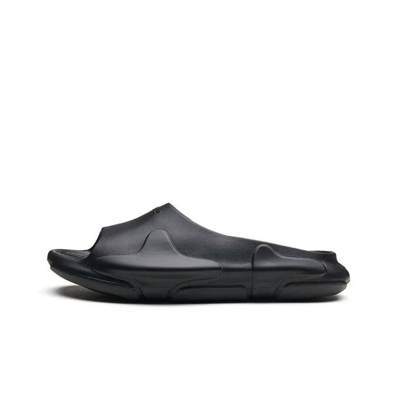 EQLZ EQUALIZER Oasis Quiet Abrasion Resistant Slide Slippers Unisex Ghost Black-0