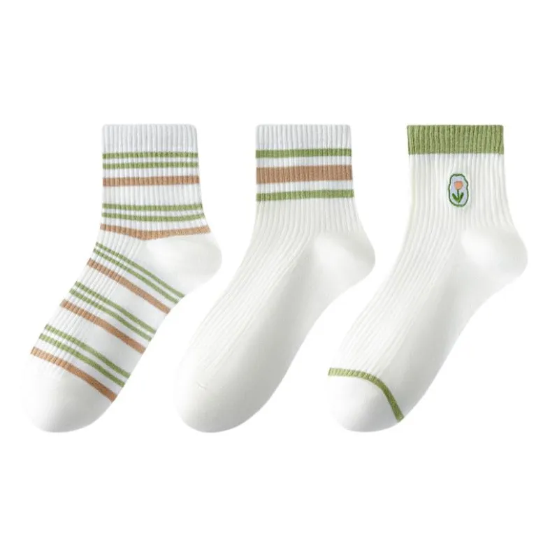 MIIOW Mid Calf Socks Women's 3 Pack-4