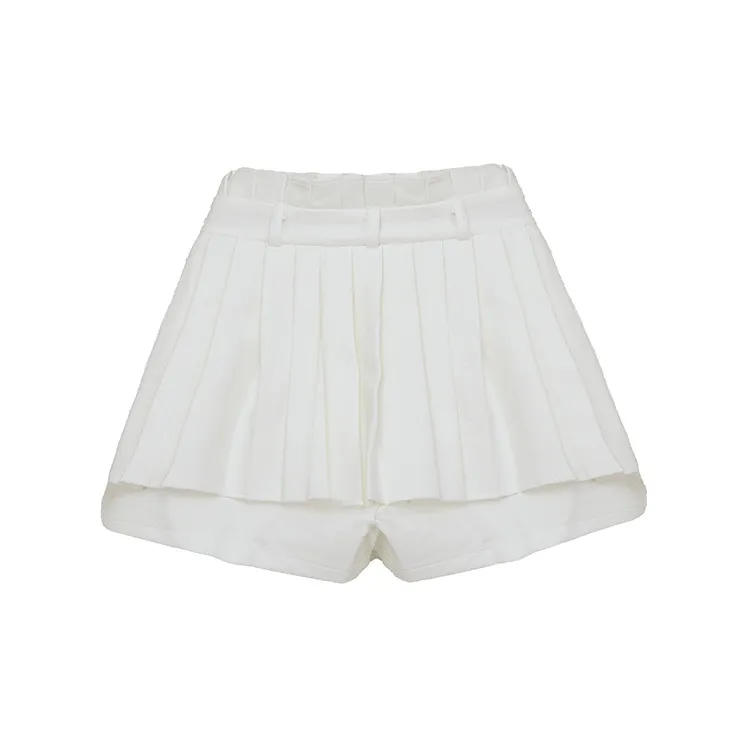SUNSUNTOWN Casual Short Skirts Women's White-1