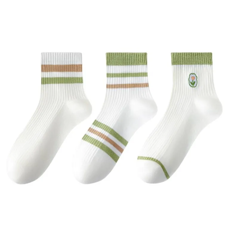 MIIOW Mid Calf Socks Women's 3 Pack-2