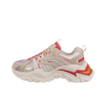 FILA Electrove Cushioning Wear-Resistant Low-Top Running Shoes Women's Beige White Red