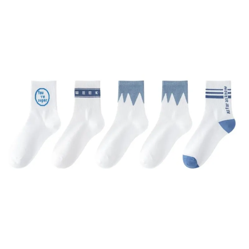 MIIOW Mid Calf Socks Women's 5 Pack-4