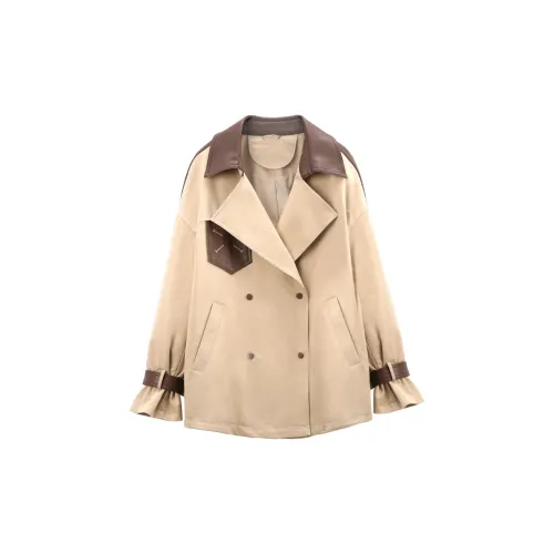 A paradise for awakening Trench Coats Women's Khaki