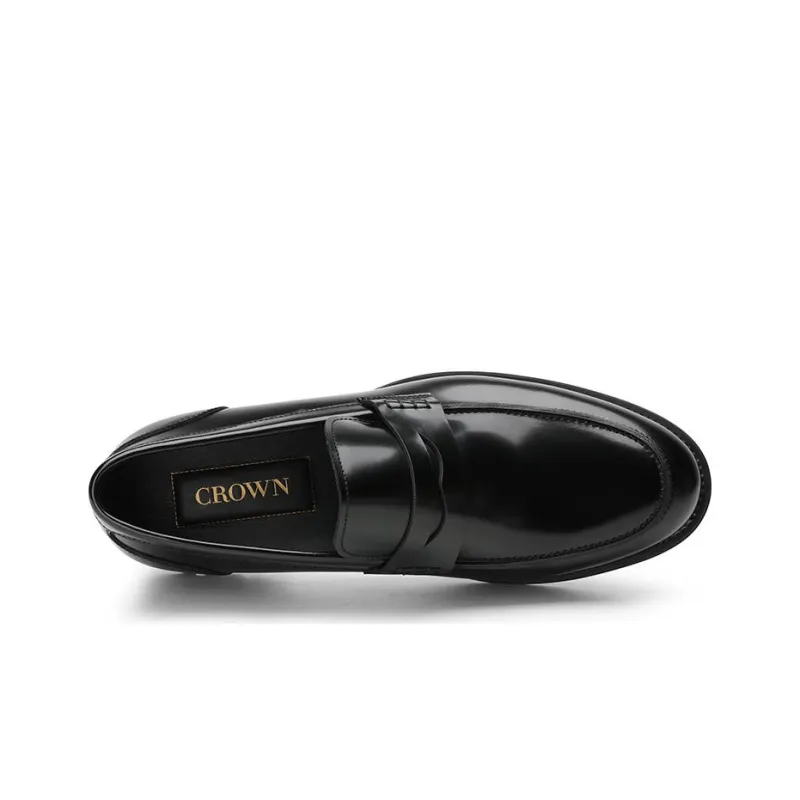 CROWN Loafers Men's Black One Yard Larger-2