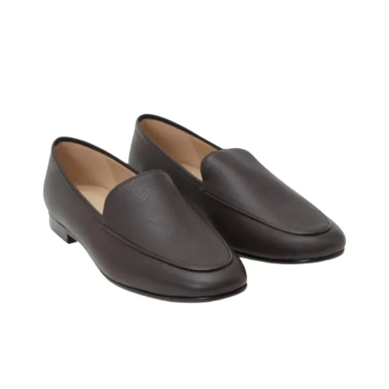 12 STOREEZ Almond toe Leather Loafers Women's-2