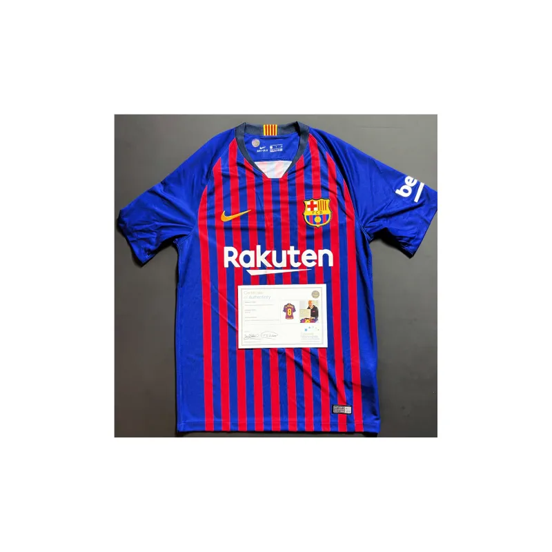 EM Iniesta Includes Certification Certificate Not Framed Barça Soccer Apparel-1