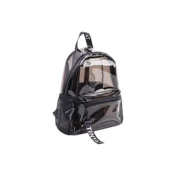 TINYAT PVC Backpack Medium Size Unisex Black/Orange/Green/Transparent