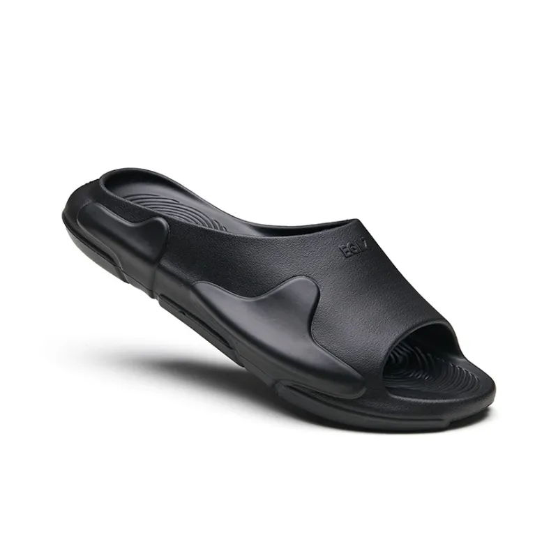 EQLZ EQUALIZER Oasis Quiet Abrasion Resistant Slide Slippers Unisex Ghost Black-1