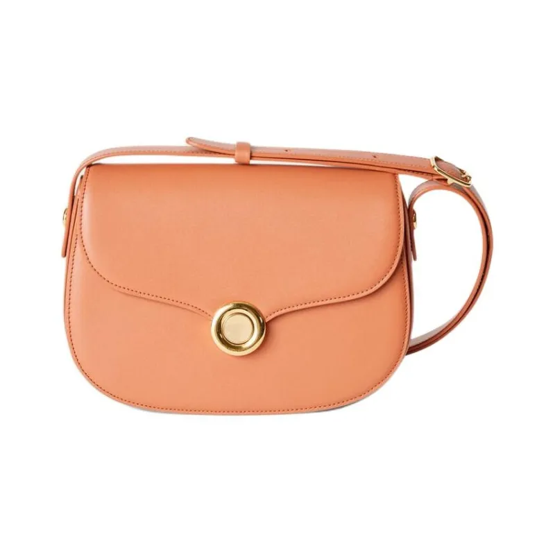 Loro Piana Ghiera Calfskin Handbag, Shoulder Bag, Crossbody Bag Orange-0