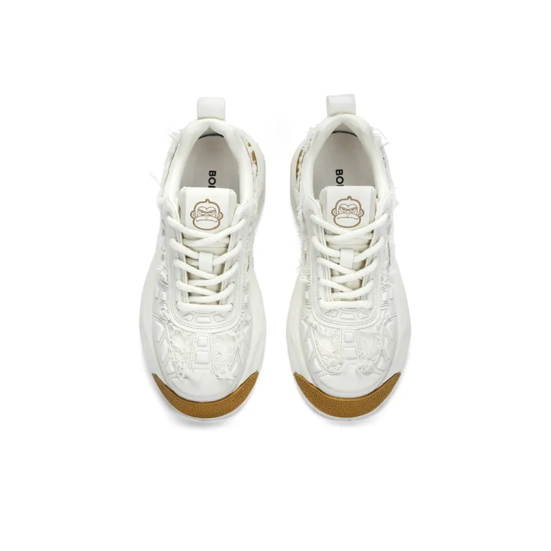 BOIGEMES Low Top Chunky Sneakers Men's White-2