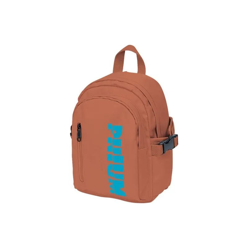 POY Nylon Fabric Students Travel Mini Backpack Dark Orange-1