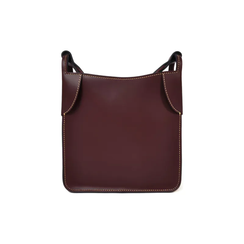 LONGCHAMP Le Foulonné Calfskin Crossbody Bag, Shoulder Bag Men's Plum-3