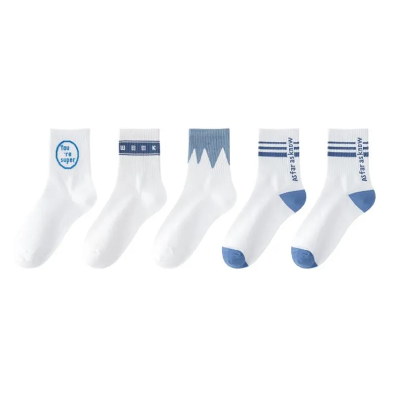 MIIOW Mid Calf Socks Women's 5 Pack-1