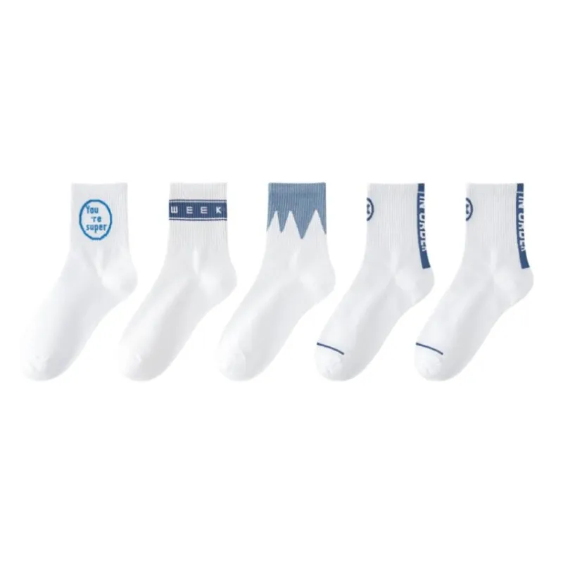 MIIOW Mid Calf Socks Women's 5 Pack-3