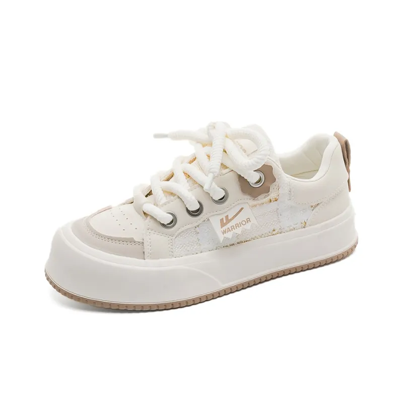 Warrior Warrior Wear resistant And Lightweight Low Top Skateboard Shoes Women's Beige Brown-2