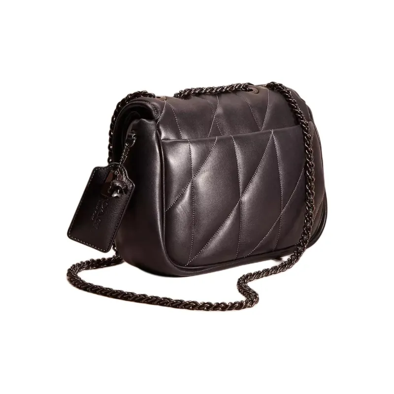COACH Madison Nappa Leather Crossbody Bag Shoulder Bag Medium Size Women's Tin/Black-1