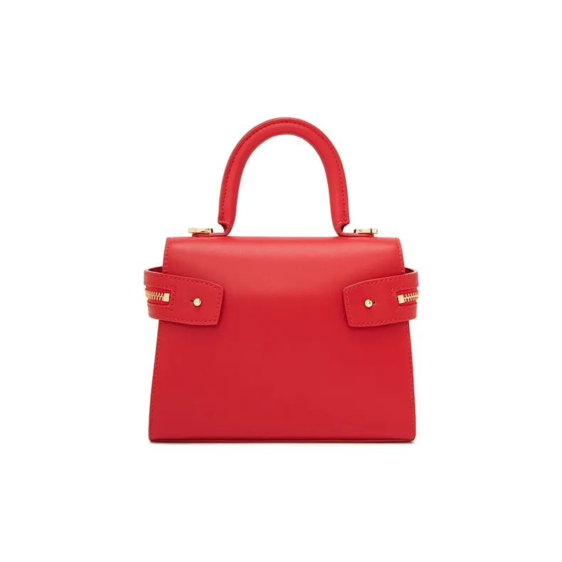 ELLE Leather Crossbody Bag Regular Women's Black/Red/Pink-6