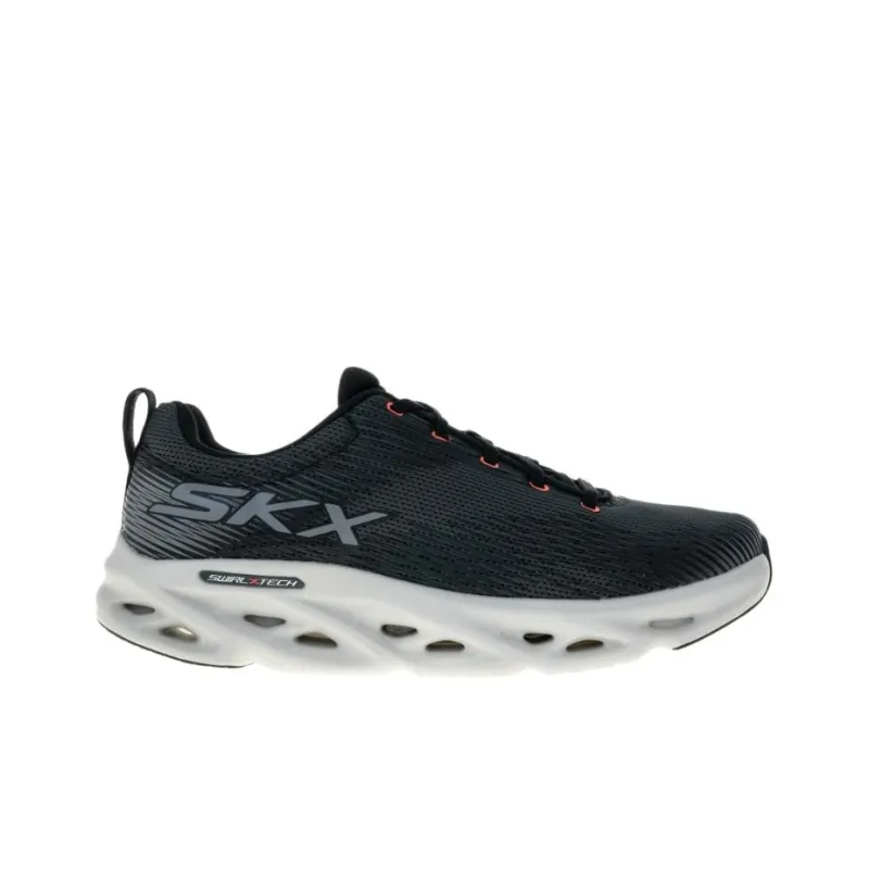 Skechers GO RUN SWIRL TECH SPEED Anti Slip Wear Resistant Low Top Running Shoes Men's Black-1