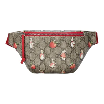 GUCCI Peter Rabbit™ Collaboration Canvas With Leather Fanny Pack Kids' Ebony Green & Red