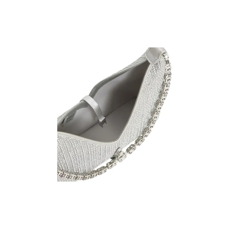 GIVENCHY Silk Clutch Mini Women's Silver Gray-4