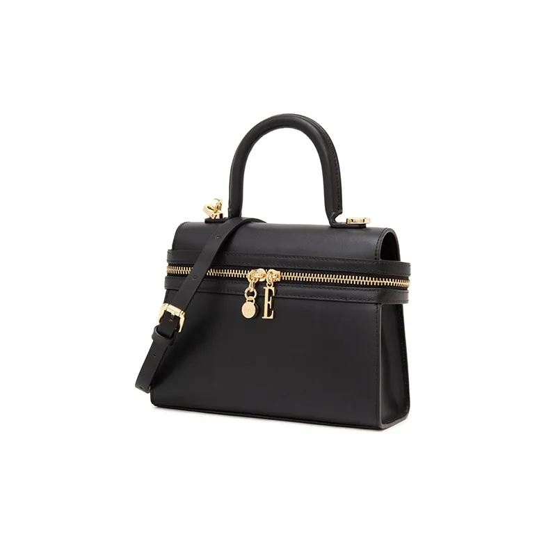 ELLE Leather Crossbody Bag Regular Women's Black/Red/Pink-1