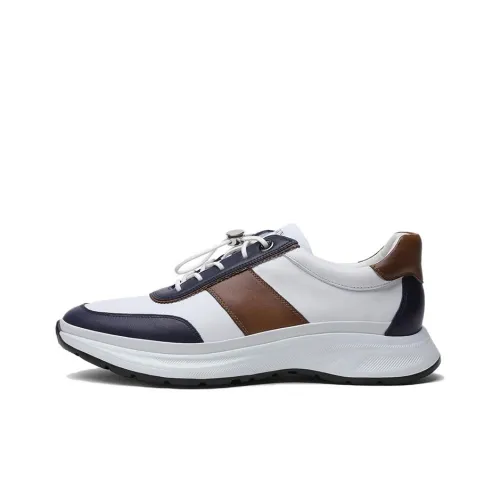 CROWN Casual Shoes Men Low-Top White/Brown