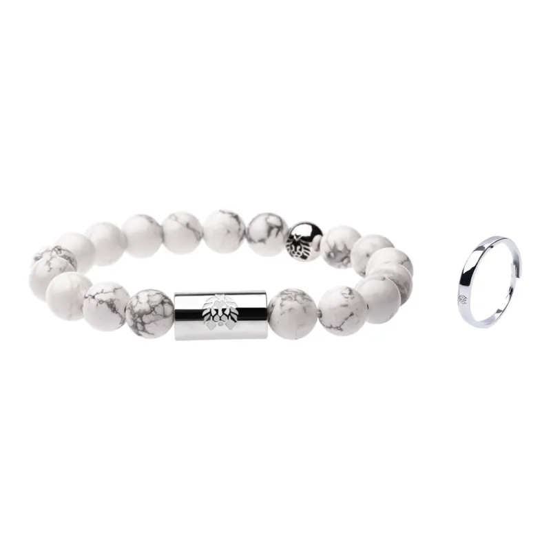 Rastaclat White Turquoise Small Lion Bracelet Chinese Style Beaded Bracelet Unisex-13