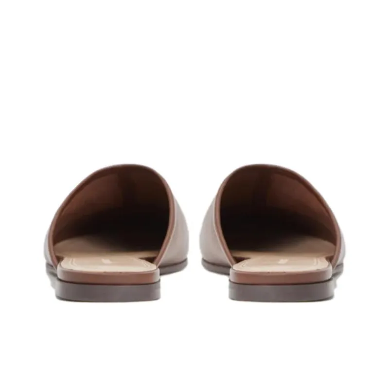 12 STOREEZ Square toe Leather Slippers Women's-4