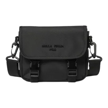 FILA Nylon Messenger Bag, Shoulder Bag, Crossbody Bag Mini Unisex Black