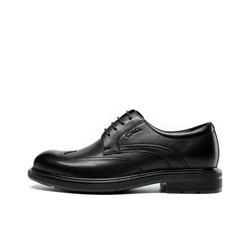Satchi Business Formal Leather Smokey shoes Men's Black 3.5CM
