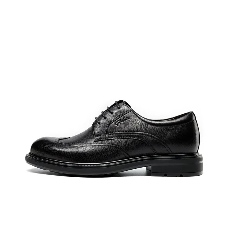 Satchi Business Formal Leather Shoes Men's Black 3.5CM-0
