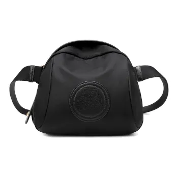 ST&SAT Fabric, Synthetic Leather Small Round Bag Shoulder Bag Small Size Women's Black