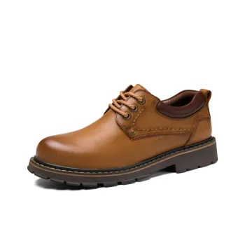 Laoks Men's Casual Shoes Men Low Top Light Brown/Dark Brown