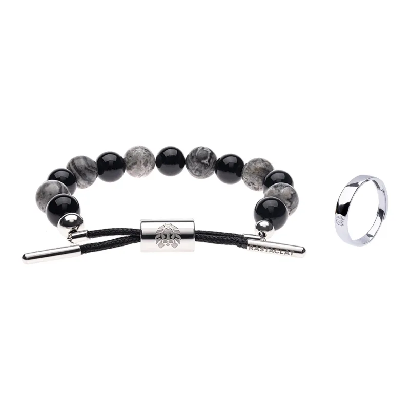 Rastaclat Black Agate Bracelets Unisex-5